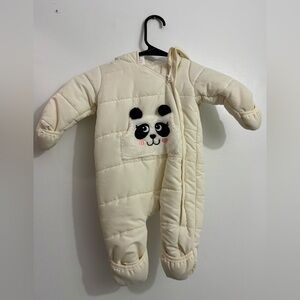 NWOT Baby Panda Snowsuit, 0-3M